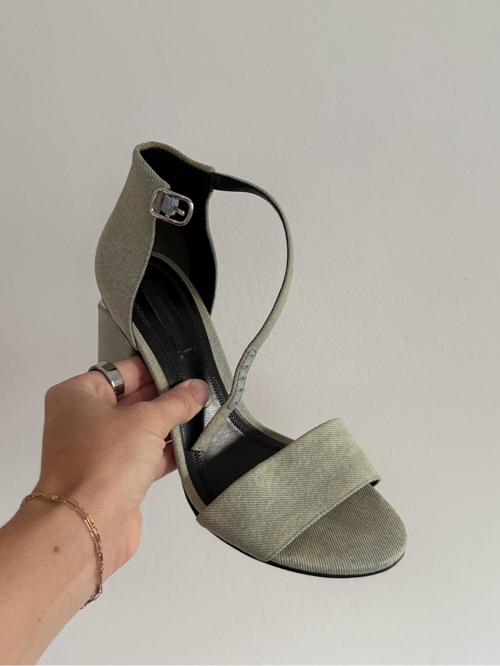 Alexander Wang Gray Textured Slide Heels